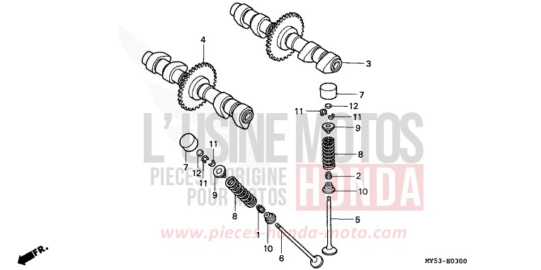 NOCKENWELLE/VENTIL von CB1300 Super Bold'or ABS SCHWARZ (NH1) von 1994